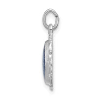 Sterling Silver Platinum-plated Miraculous Medal