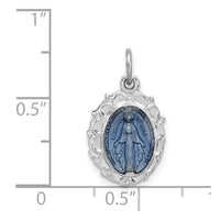 Sterling Silver Platinum-plated Miraculous Medal