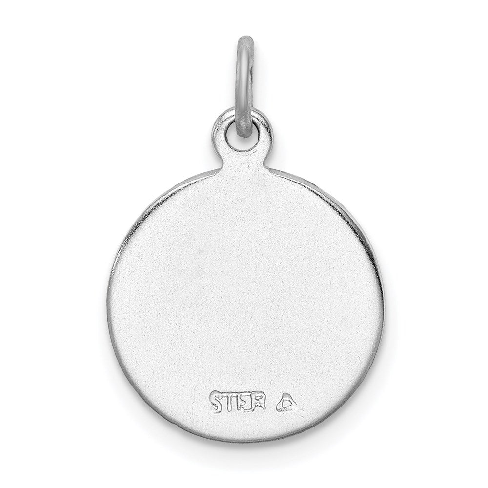 Sterling Silver Platinum-plated/Plain Back Angel Medal