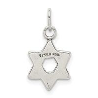 Sterling Silver Antiqued Star of David Charm