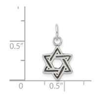 Sterling Silver Antiqued Star of David Charm