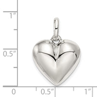 Sterling Silver Puffed Heart Charm