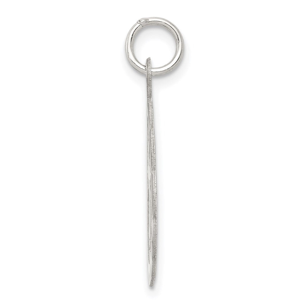 Sterling Silver Rhodium-plated Cross Disc Charm