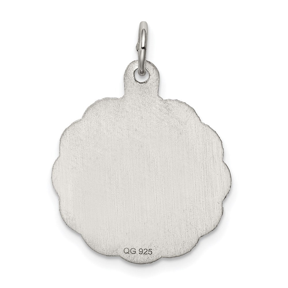 Sterling Silver Rhodium-plated Cross Disc Charm