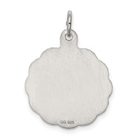 Sterling Silver Rhodium-plated Cross Disc Charm