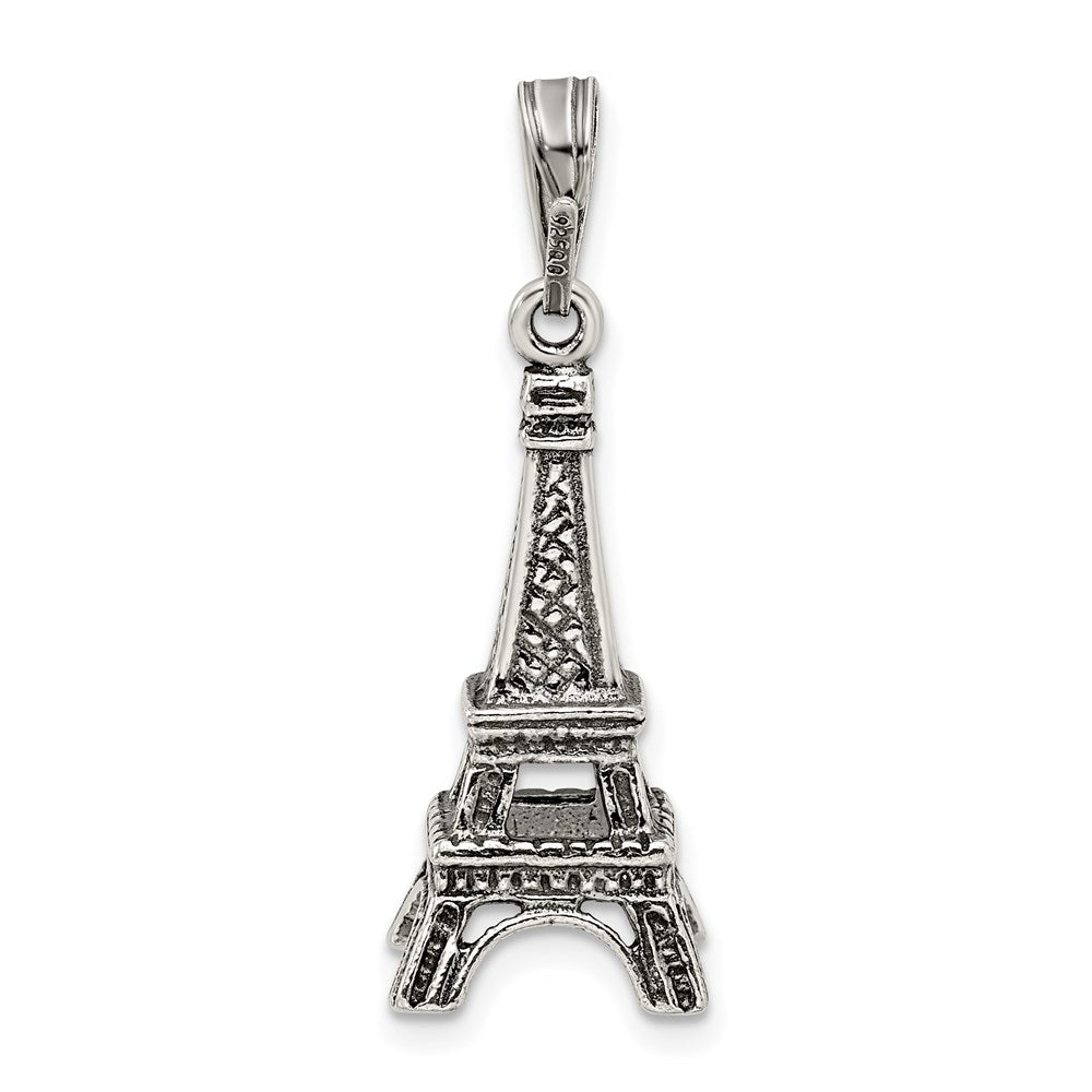 Sterling Silver Antiqued Eiffel Tower Pendant
