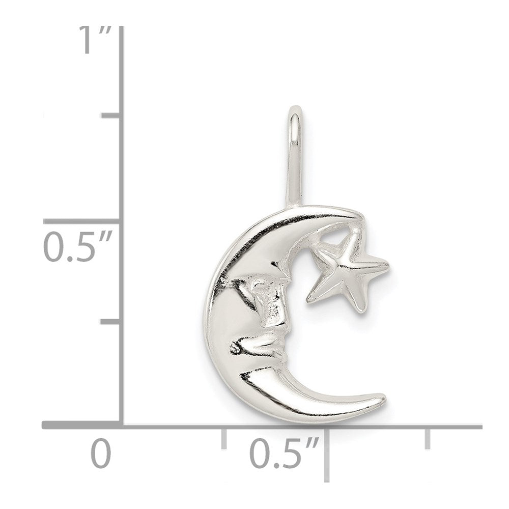Sterling Silver Moon w/Star Charm