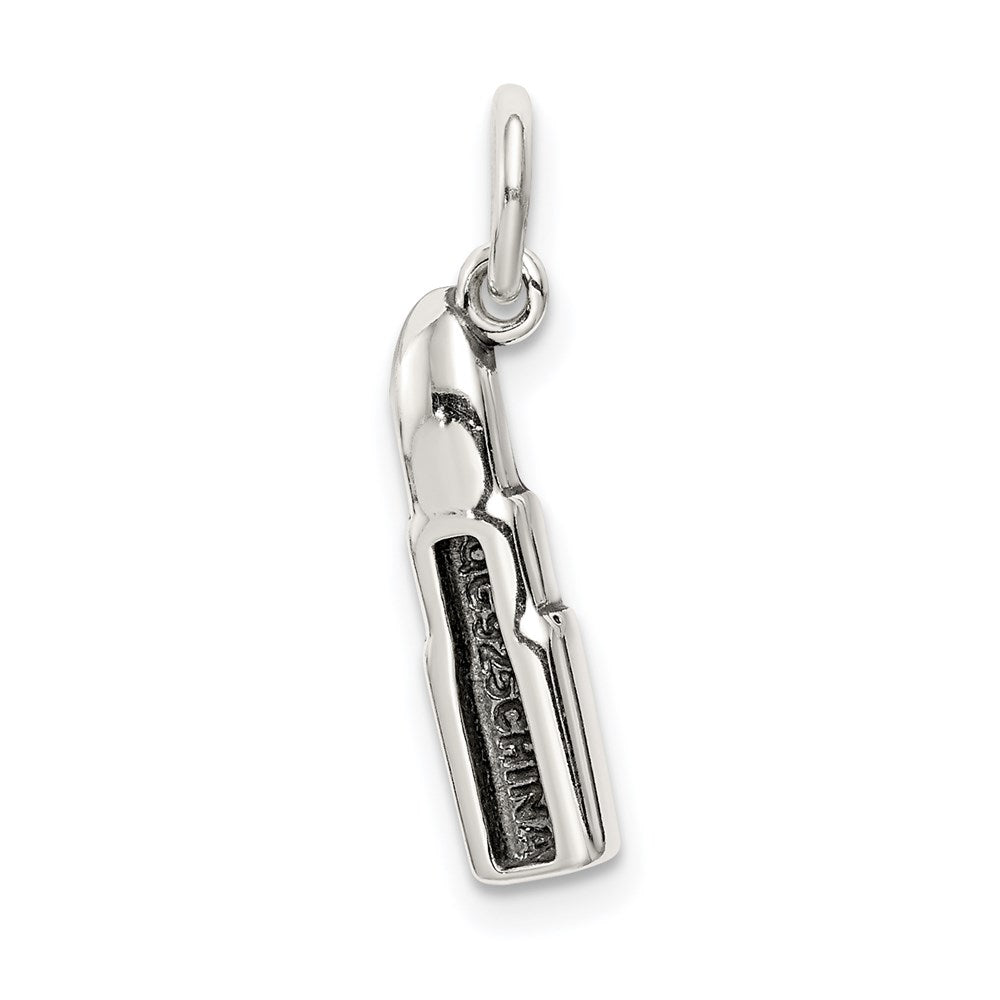 Sterling Silver Antiqued Enameled Lipstick Charm