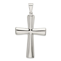 Sterling Silver Rhodium-plated Hollow Cross Pendant