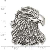 Sterling Silver Antiqued Eagle Head Pendant
