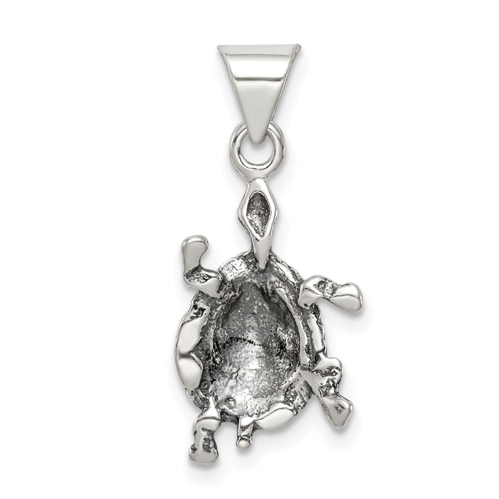 Sterling Silver Antiqued Turtle Charm