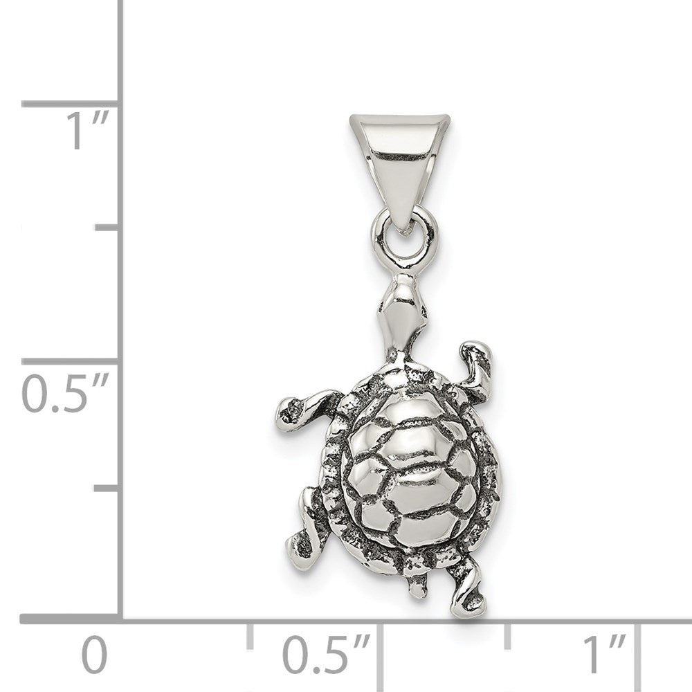 Sterling Silver Antiqued Turtle Charm