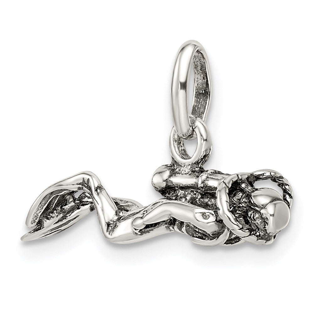 Sterling Silver Antiqued Scuba Diver Charm