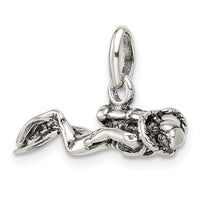 Sterling Silver Antiqued Scuba Diver Charm