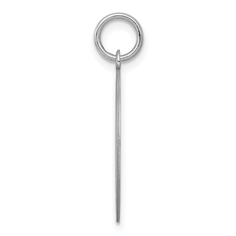Sterling Silver Rhodium-plated Brocaded Letter C Initial Charm