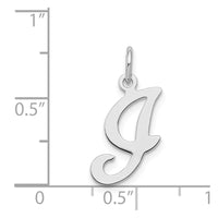 Sterling Silver Rhodium-plated Stamped Letter I Initial Charm