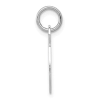 Sterling Silver Rhodium-plated Stamped Letter V Initial Charm