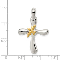 Sterling Silver & Vermeil Dove Cross Pendant