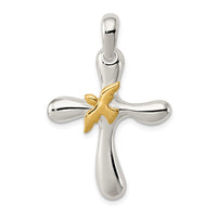 Sterling Silver & Vermeil Dove Cross Pendant