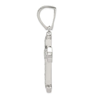 Sterling Silver Rhodium-plated CZ Cross Pendant