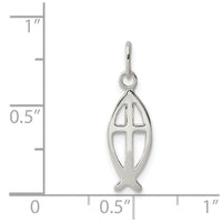 Sterling Silver Ichthus Fish Cross Charm