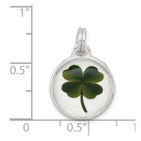 Sterling Silver Rhodium-plated Four Leaf Clover Charm