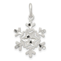 Sterling Silver Diamond Cut Snowflake Charm