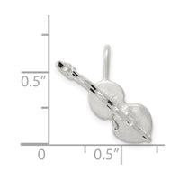 Sterling Silver Diamond Cut Violin Pendant