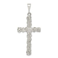 Sterling Silver Diamond -Cut Cross Pendant
