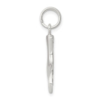 Sterling Silver Rhodium-plated Whale Tail Charm