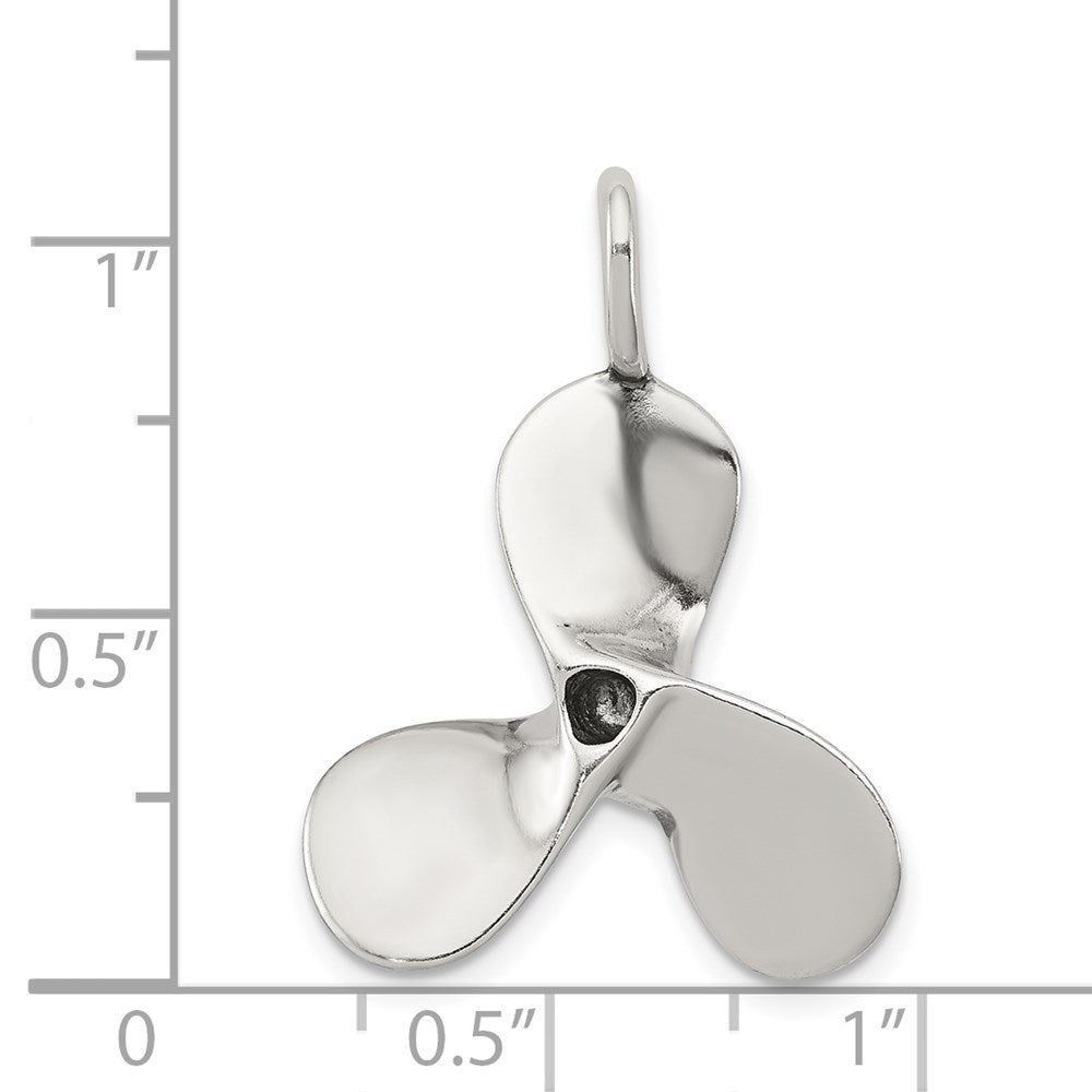 Sterling Silver 3D Antiqued Large Boat Propeller Charm
