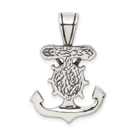 Sterling Silver Antiqued Mariner's Crucifix Pendant