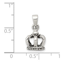 Sterling Silver Antiqued Crown Pendant