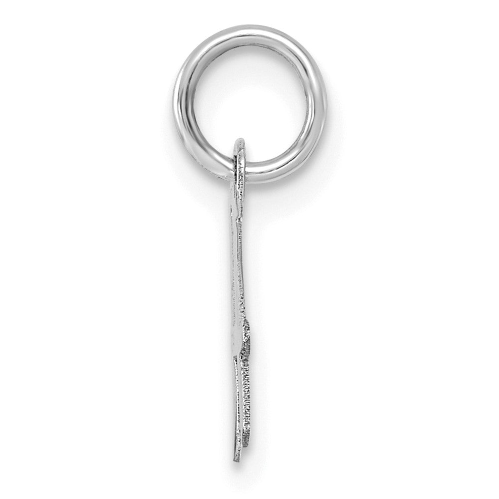 Sterling Silver Rhodium-plated Script Letter A Initial Charm