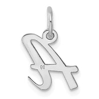 Sterling Silver Rhodium-plated Script Letter A Initial Charm