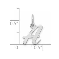 Sterling Silver Rhodium-plated Script Letter A Initial Charm