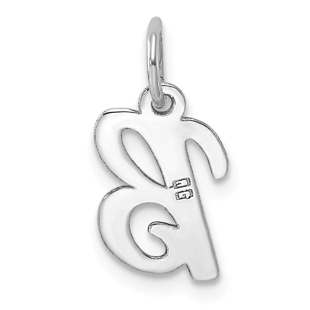 Sterling Silver Rhodium-plated Script Letter B Initial Charm