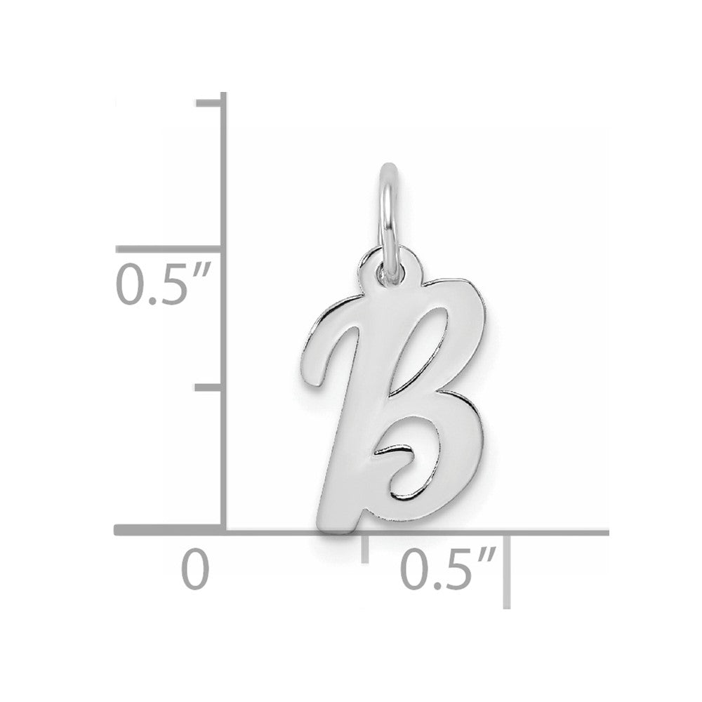 Sterling Silver Rhodium-plated Script Letter B Initial Charm
