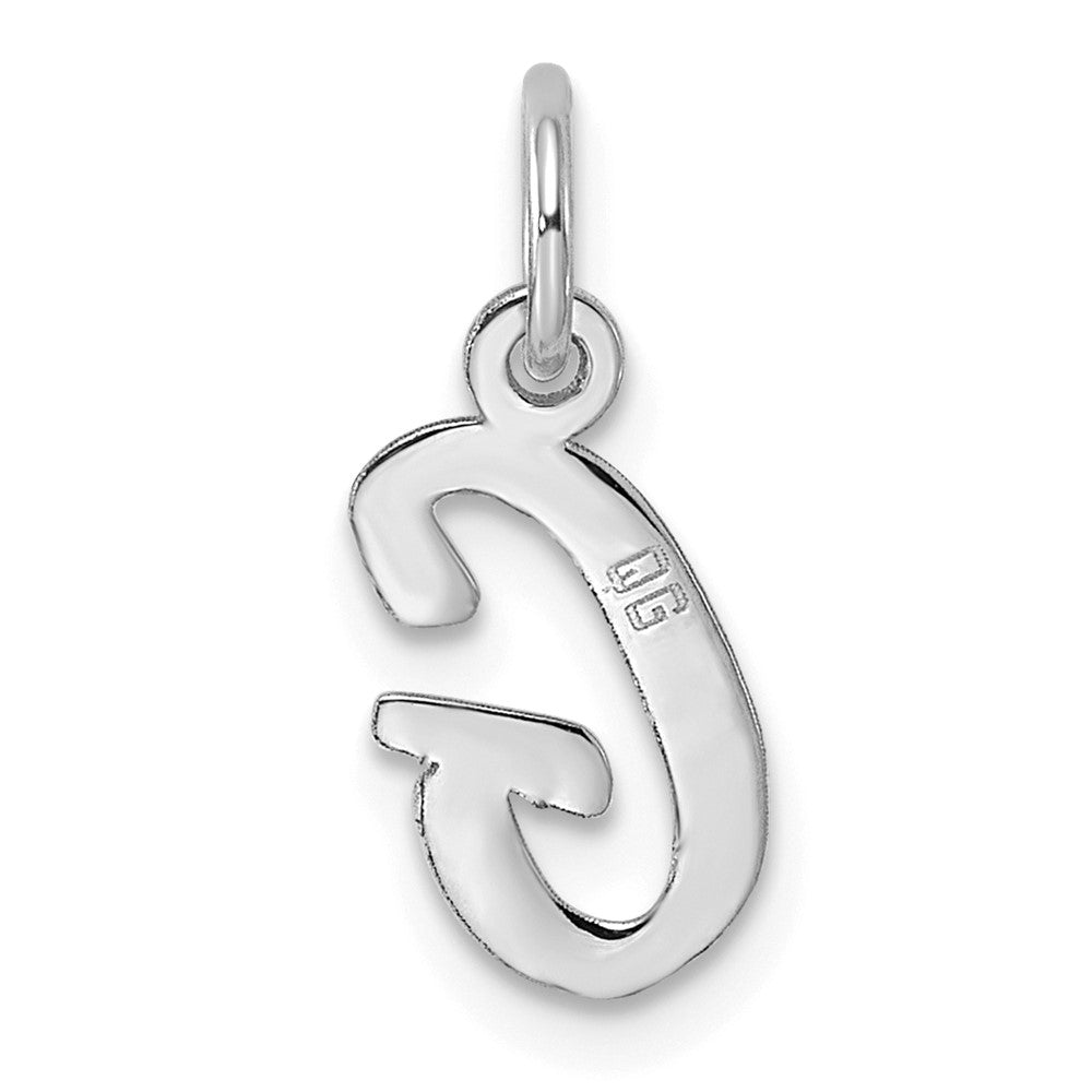 Sterling Silver Rhodium-plated Script Letter G Initial Charm