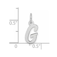 Sterling Silver Rhodium-plated Script Letter G Initial Charm
