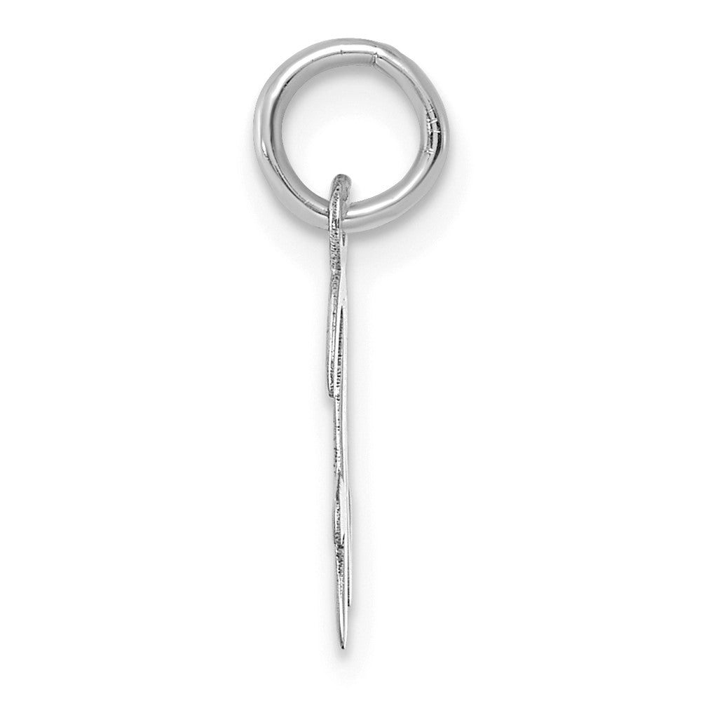 Sterling Silver Rhodium-plated Script Letter H Initial Charm