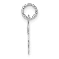 Sterling Silver Rhodium-plated Script Letter H Initial Charm