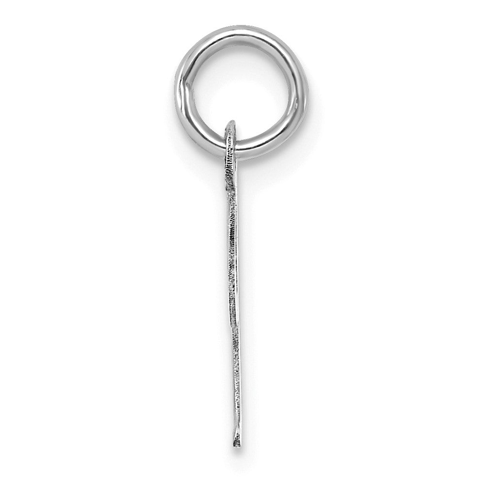 Sterling Silver Rhodium-plated Script Letter I Initial Charm