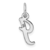 Sterling Silver Rhodium-plated Script Letter I Initial Charm