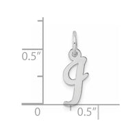 Sterling Silver Rhodium-plated Script Letter I Initial Charm