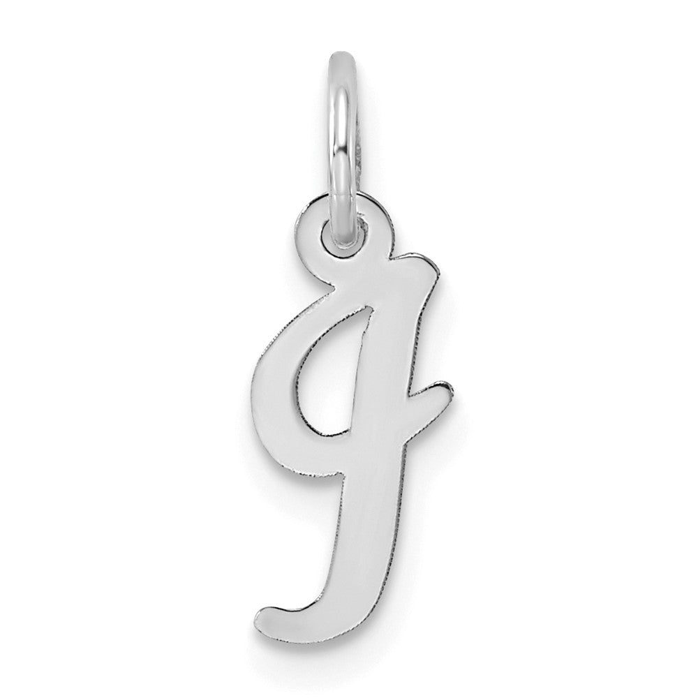Sterling Silver Rhodium-plated Script Letter I Initial Charm