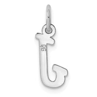 Sterling Silver Rhodium-plated Script Letter J Initial Charm