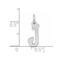 Sterling Silver Rhodium-plated Script Letter J Initial Charm