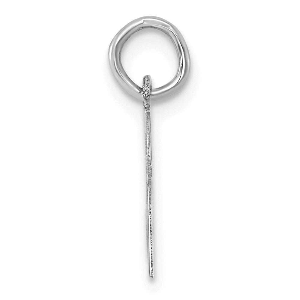 Sterling Silver Rhodium-plated Script Letter N Initial Charm