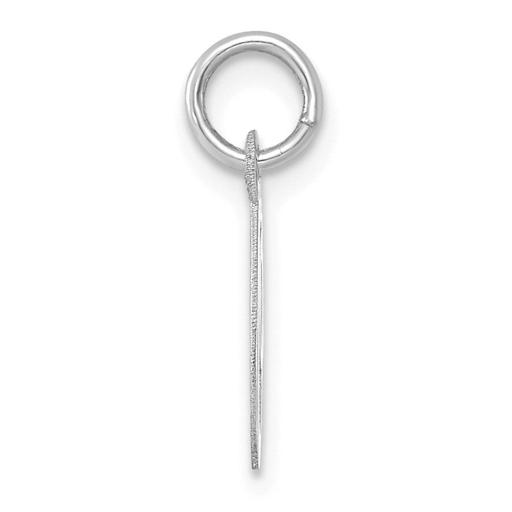 Sterling Silver Rhodium-plated Script Letter O Initial Charm